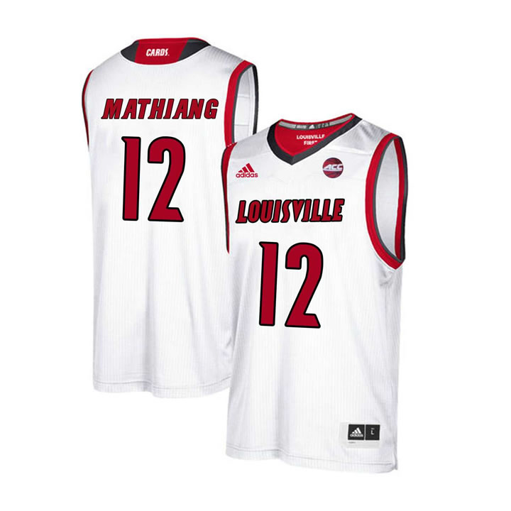 Louisville Cardinals 12 Mangok Mathiang White College Basketball Jersey Dzhi